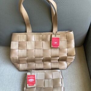 Harvey's "Original Detroit" Seatbelt Bag Pair (Purse and Cosmetic Bag)